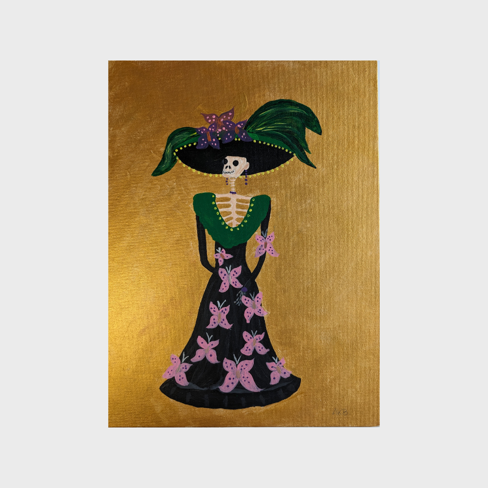 Catrina with Butterflies – Acrylic Painting