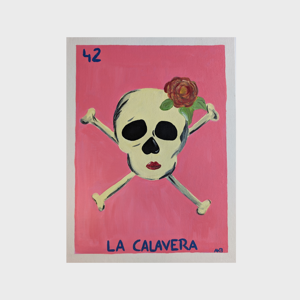 La Calavera, Mexican Lotería – Acrylic Painting