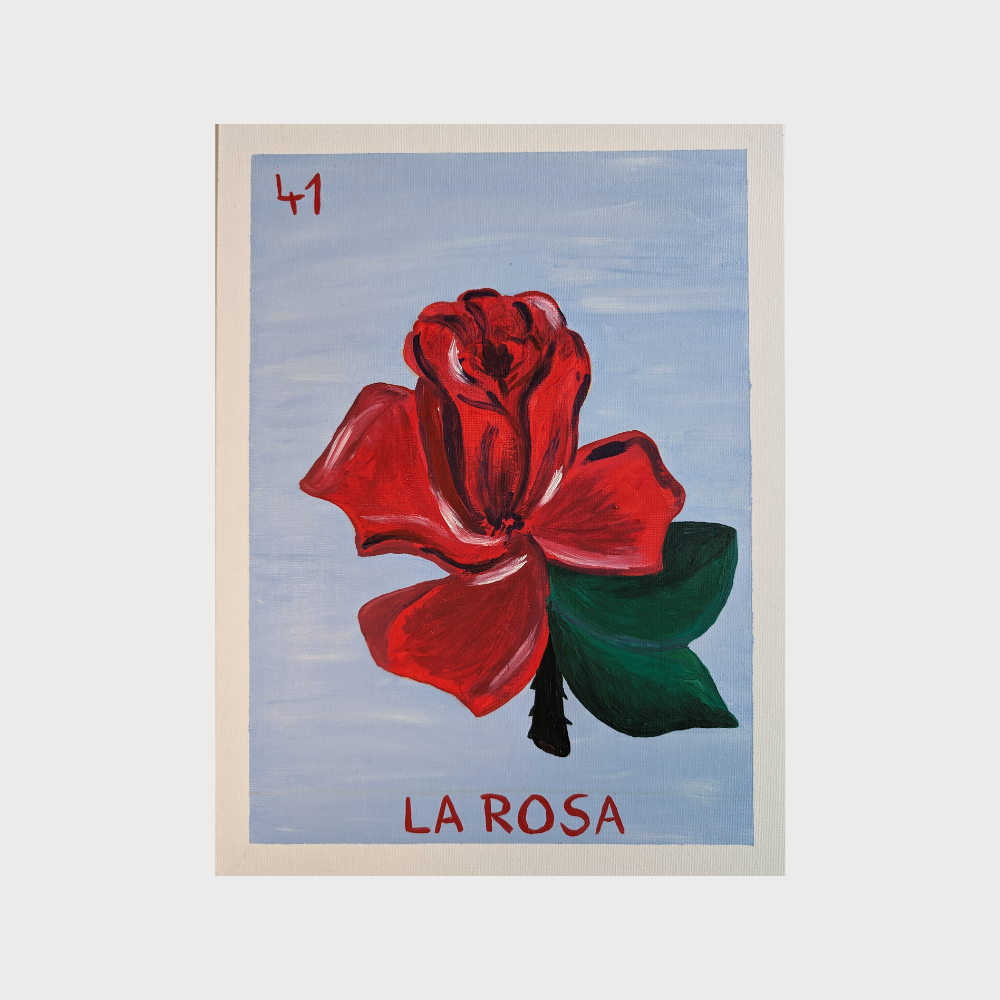 La Rosa, Mexican Lotería – Acrylic Painting