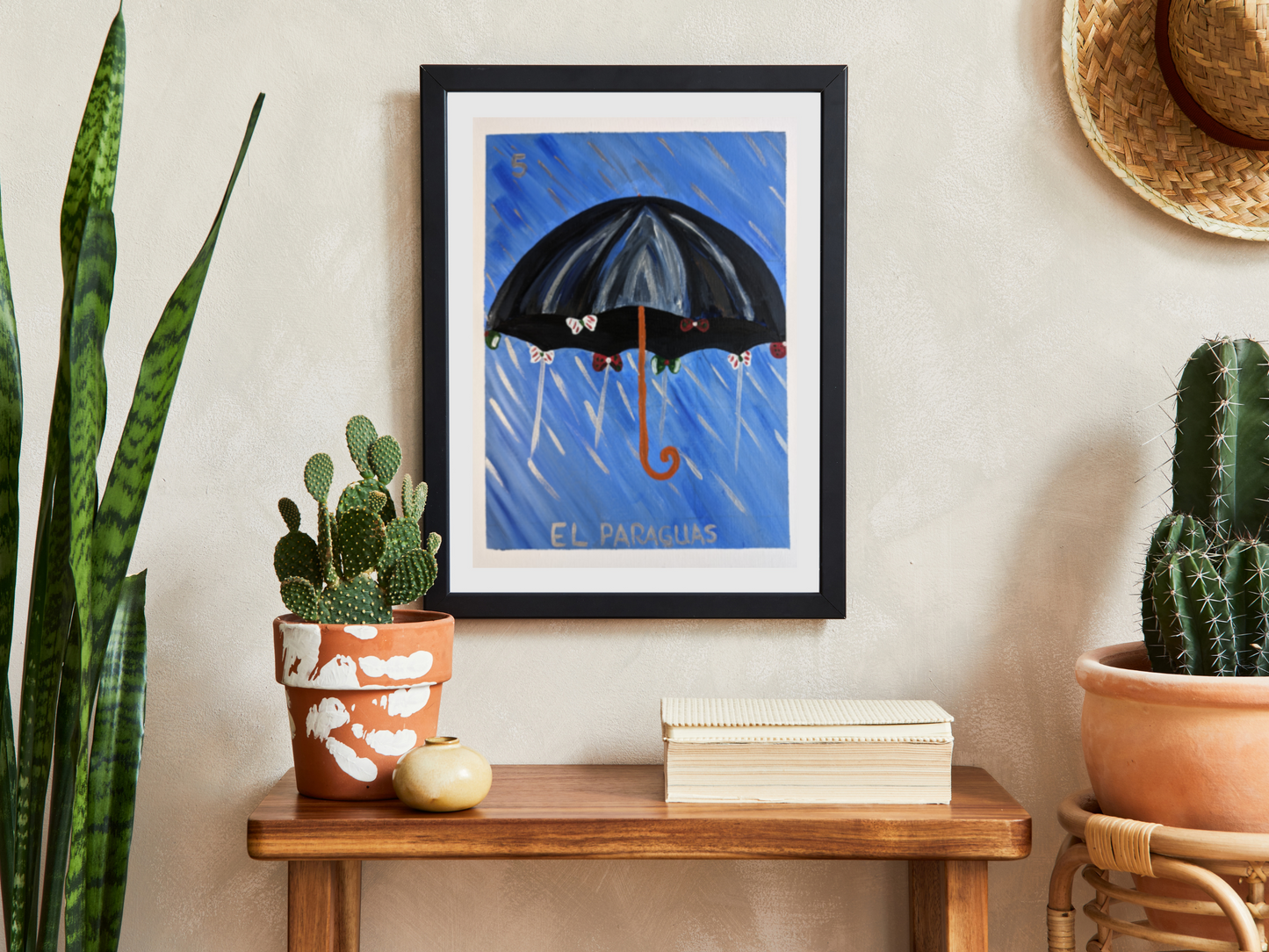 El Paraguas, Mexican Lotería – Acrylic Painting