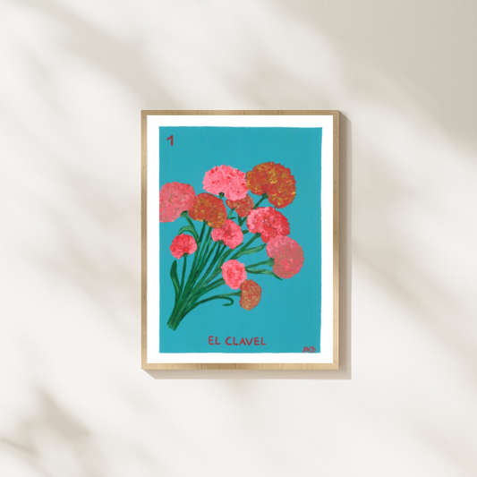 El Clavel, original acrylic painting by AnKaDel Art