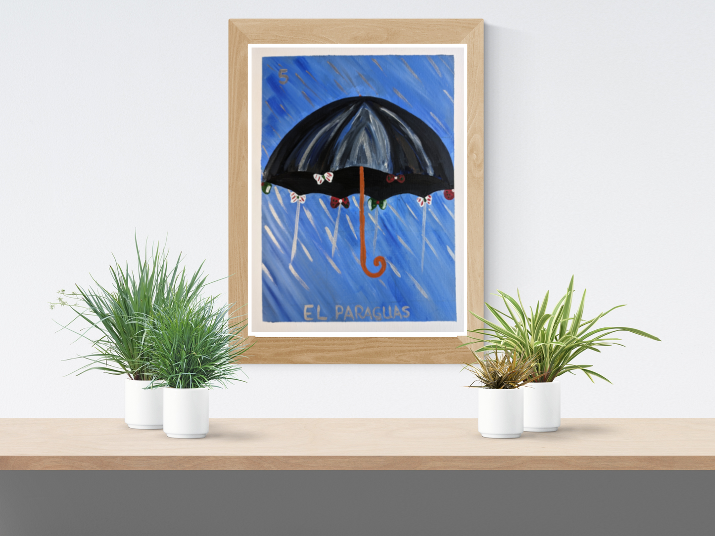 El Paraguas, Mexican Lotería – Acrylic Painting