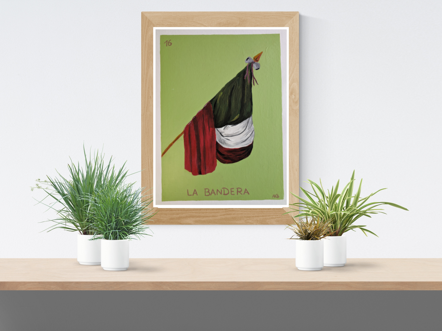 La Bandera, Mexican Lotería – Acrylic Painting