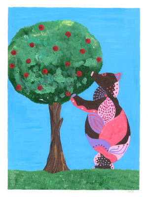 La Osa y el Madroño – Original Acrylic Painting (40 x 30 cm)