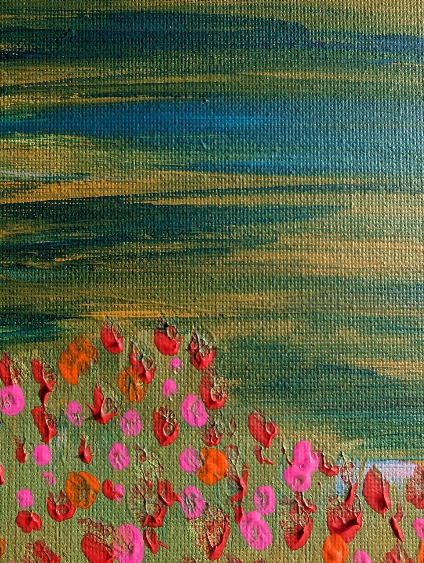 Landscape with flower meadow – Acrylic Painting