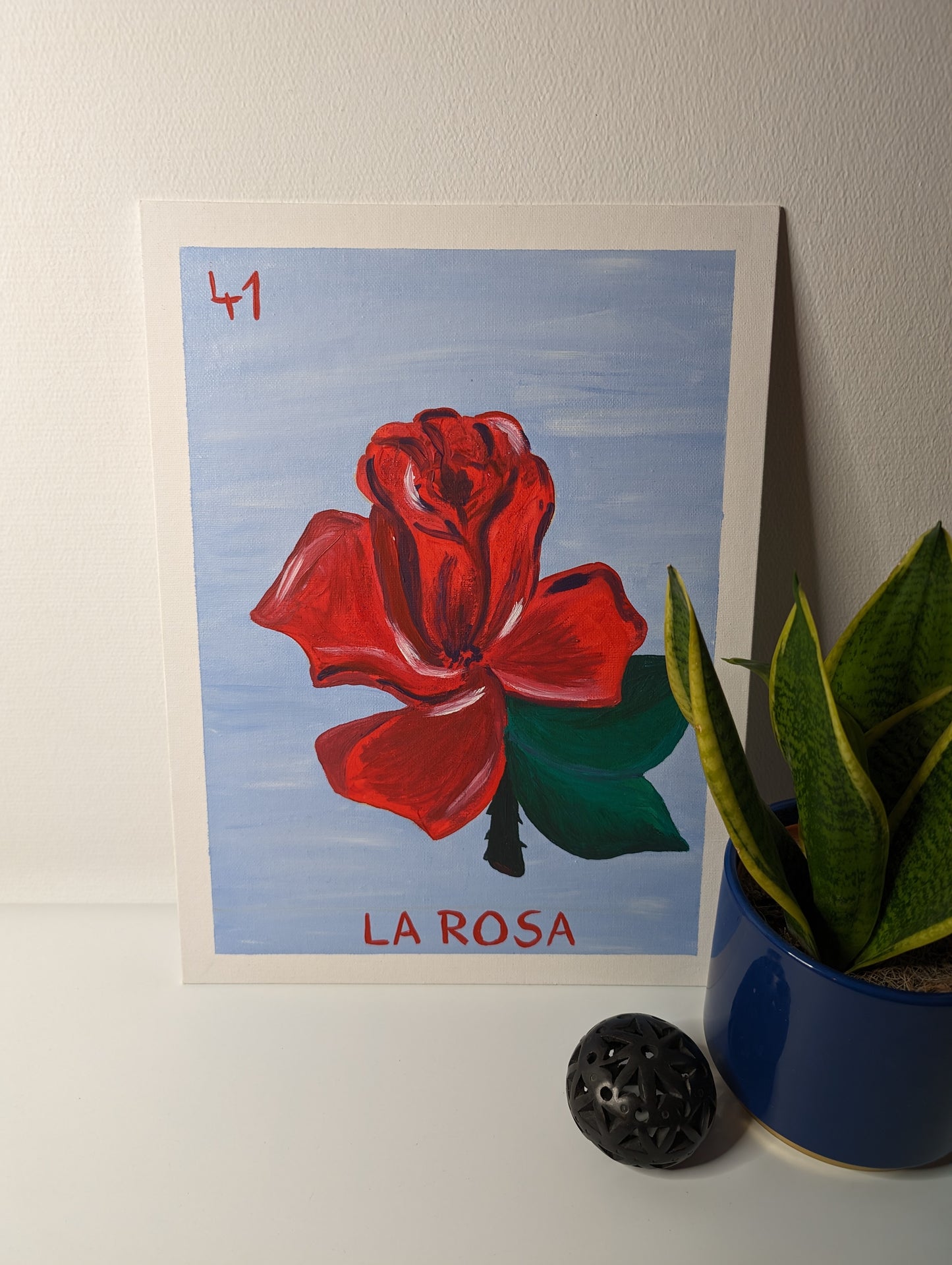 La Rosa, Mexican Lotería – Acrylic Painting