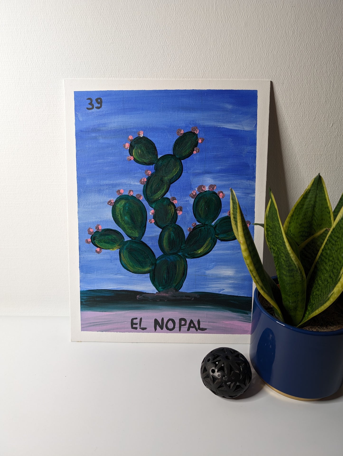 El Nopal, Mexican Lotería – Acrylic Painting