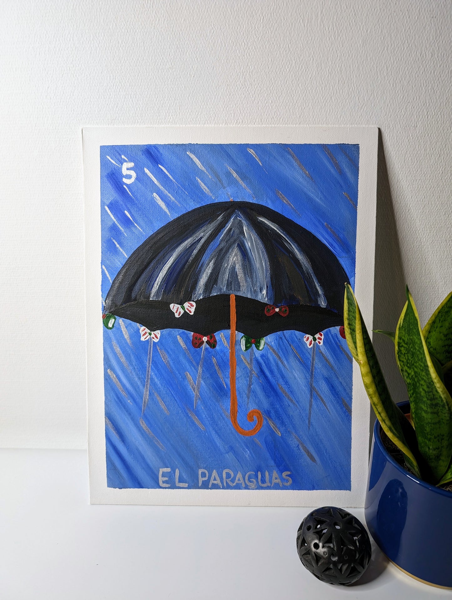 El Paraguas, Mexican Lotería – Acrylic Painting