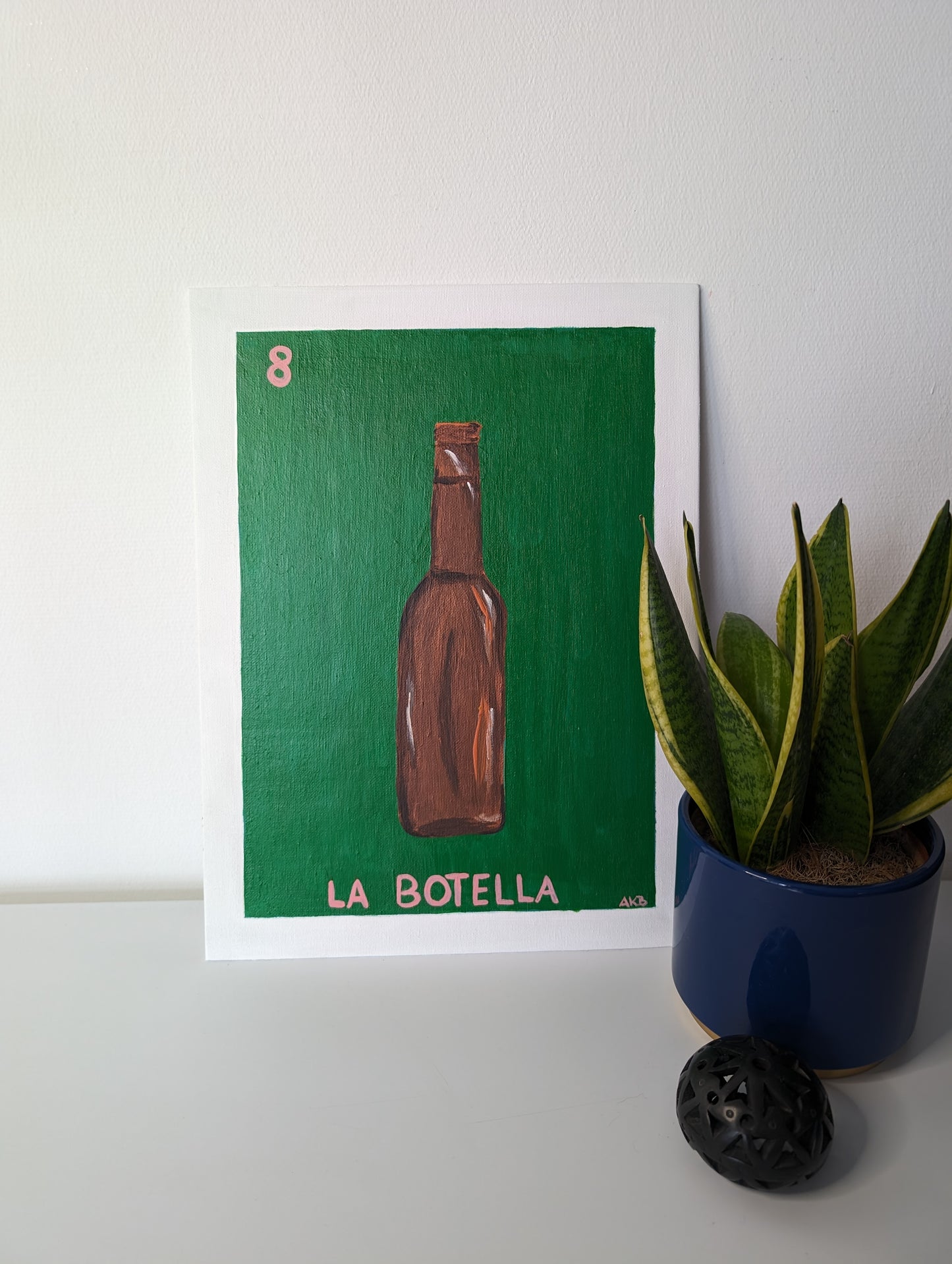La Botella, Mexican Lotería – Acrylic Painting