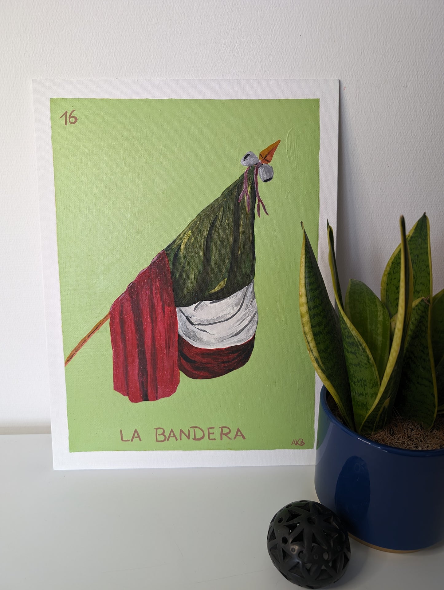 La Bandera, Mexican Lotería – Acrylic Painting