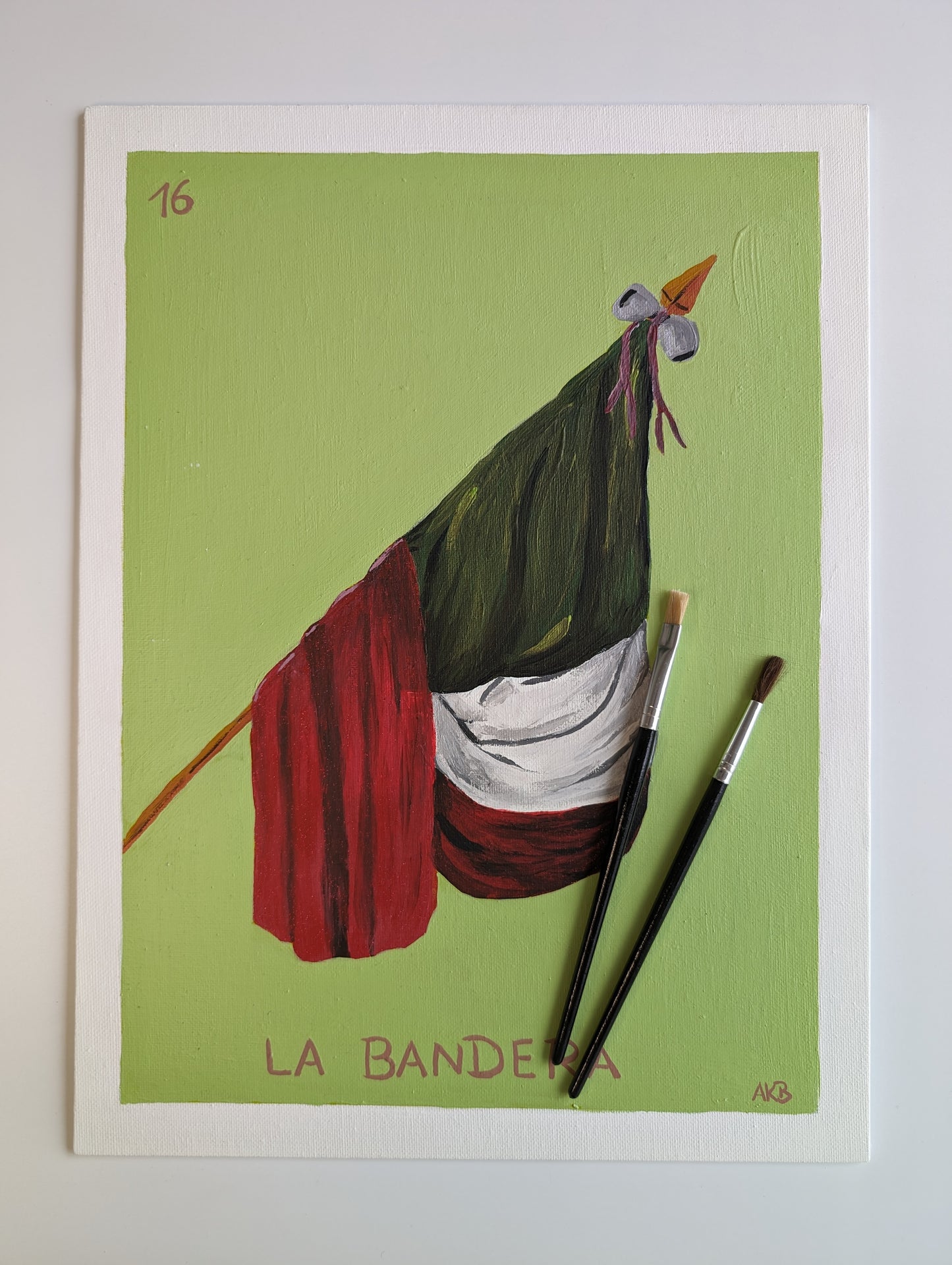 La Bandera, Mexican Lotería – Acrylic Painting