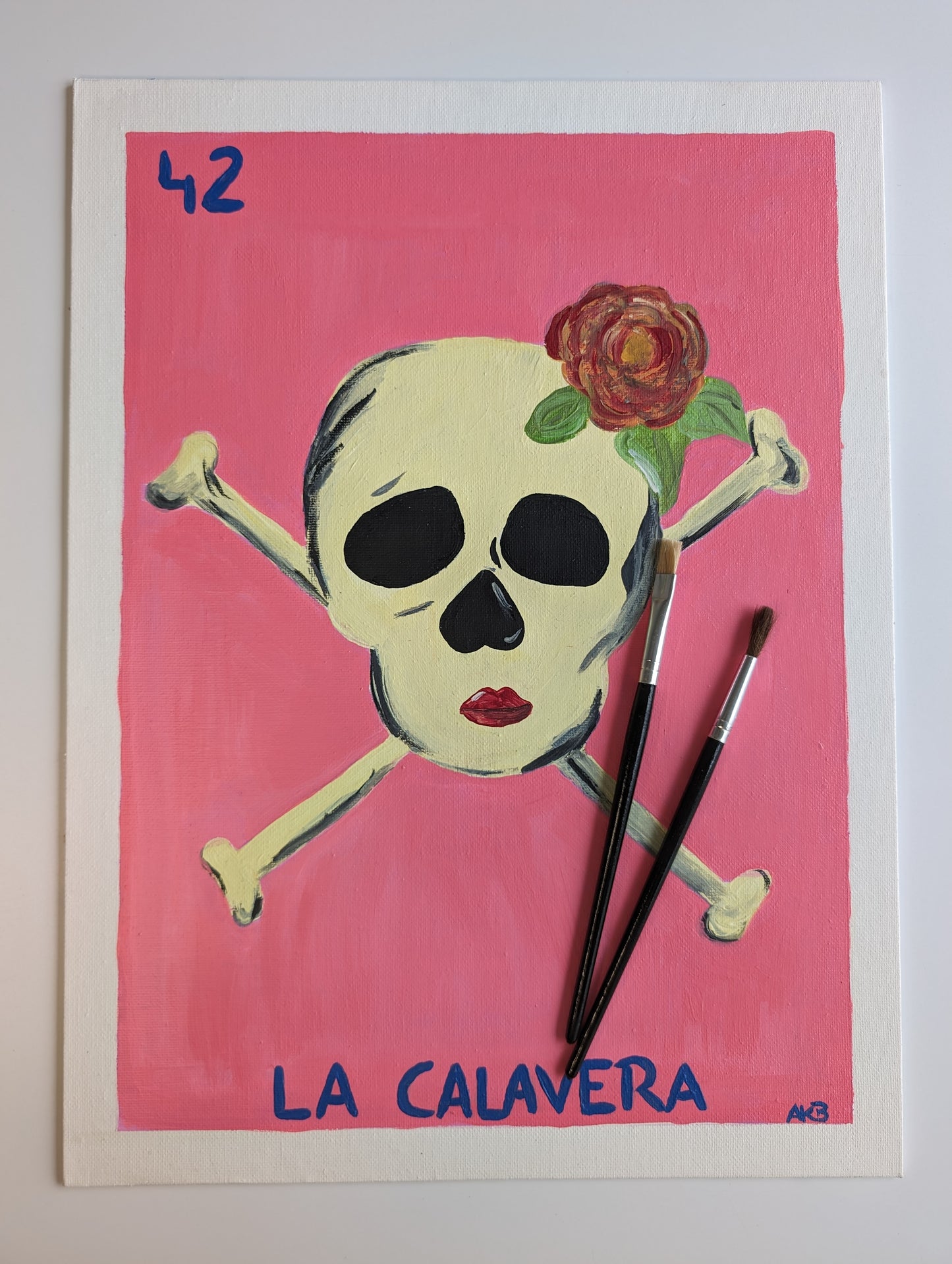 La Calavera, Mexican Lotería – Acrylic Painting