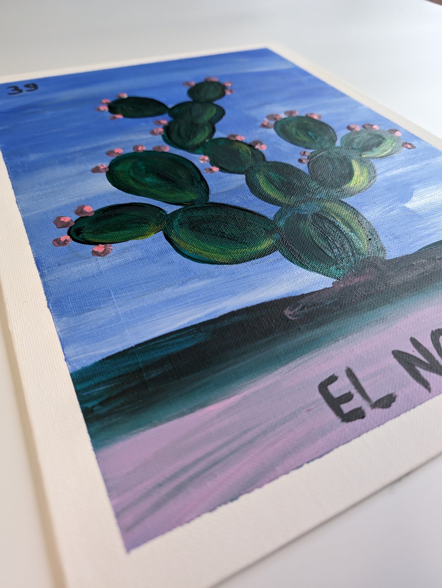 El Nopal, Mexican Lotería – Acrylic Painting