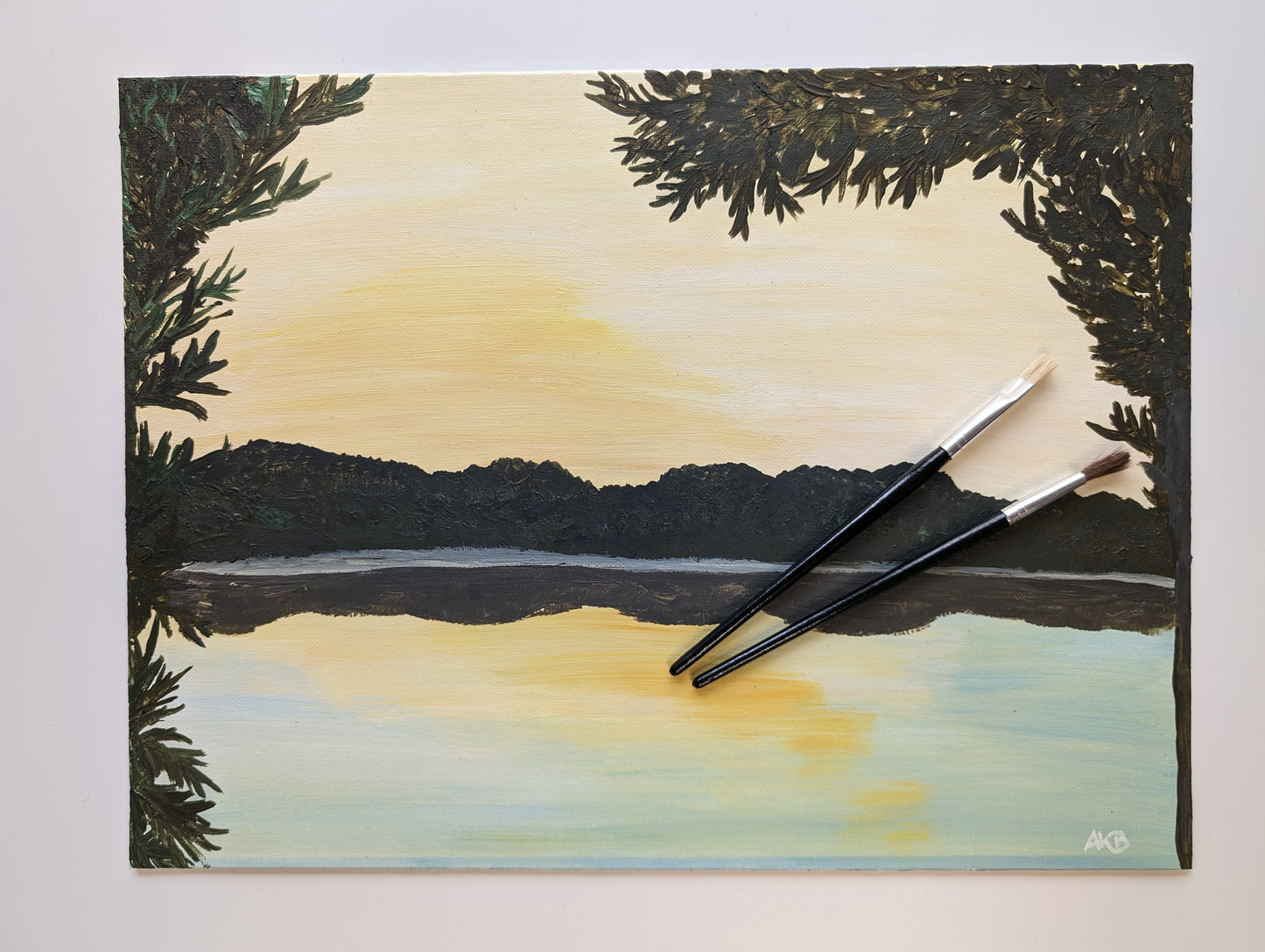 Ziegelsee Sunset, Schwerin – Acrylic Painting