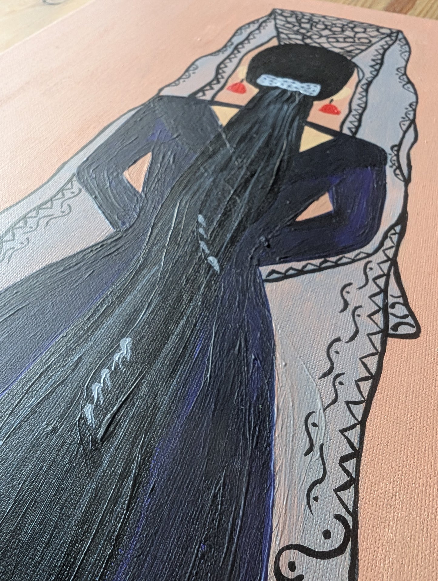 Spanish Woman with Mantilla – Acrylic Painting