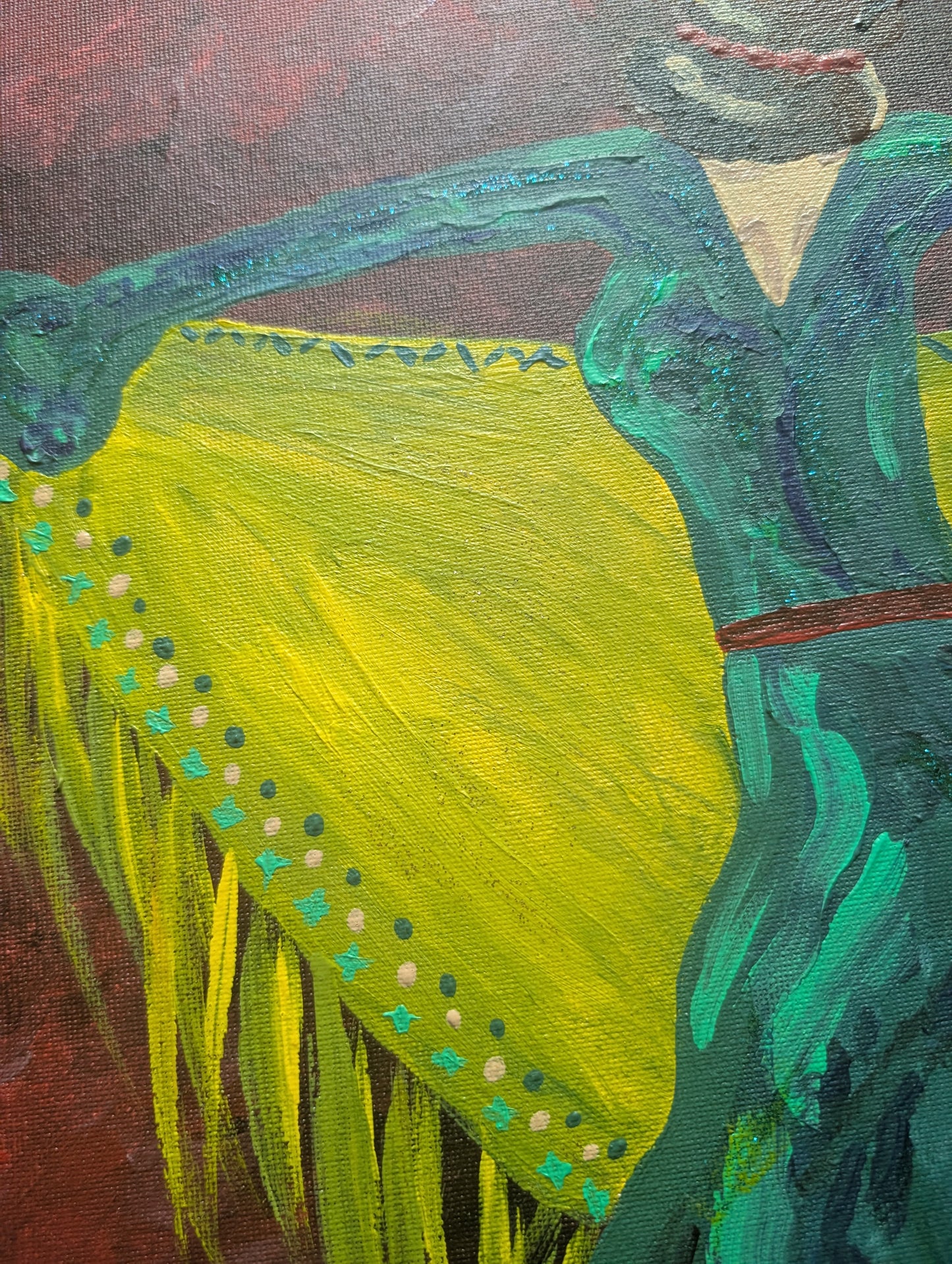 Flamenco Dancer in Blue – Acrylic Painting