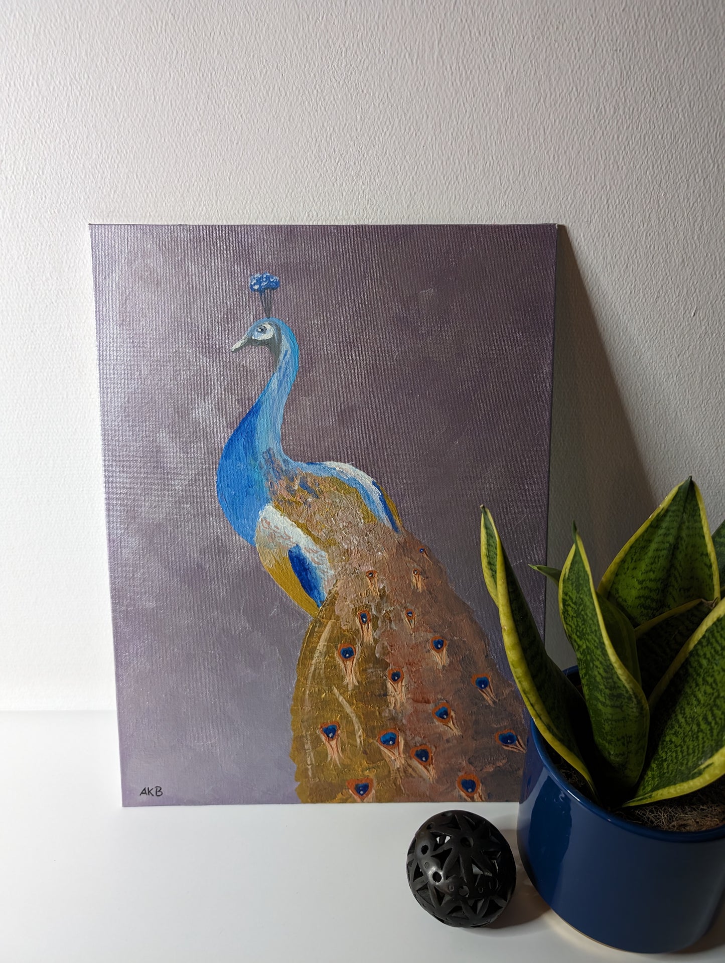 Metallic Peacock Grace – Acrylic Painting
