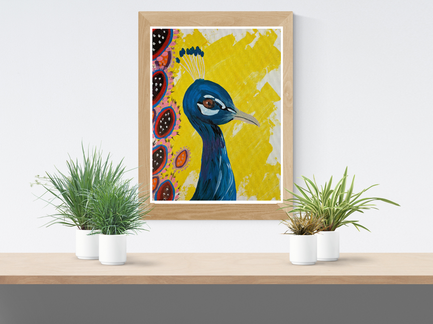 Pavo Real, yellow– Acrylic Painting