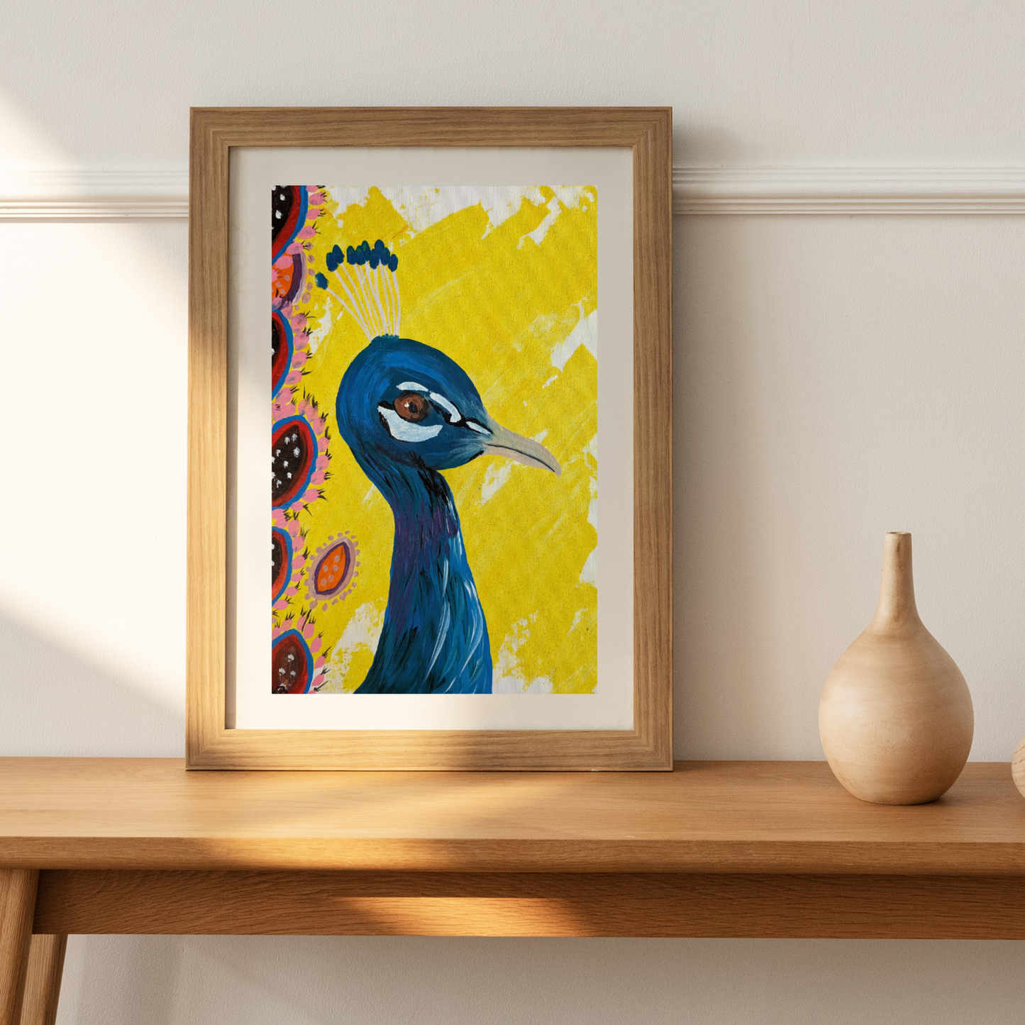 Pavo Real, yellow– Acrylic Painting