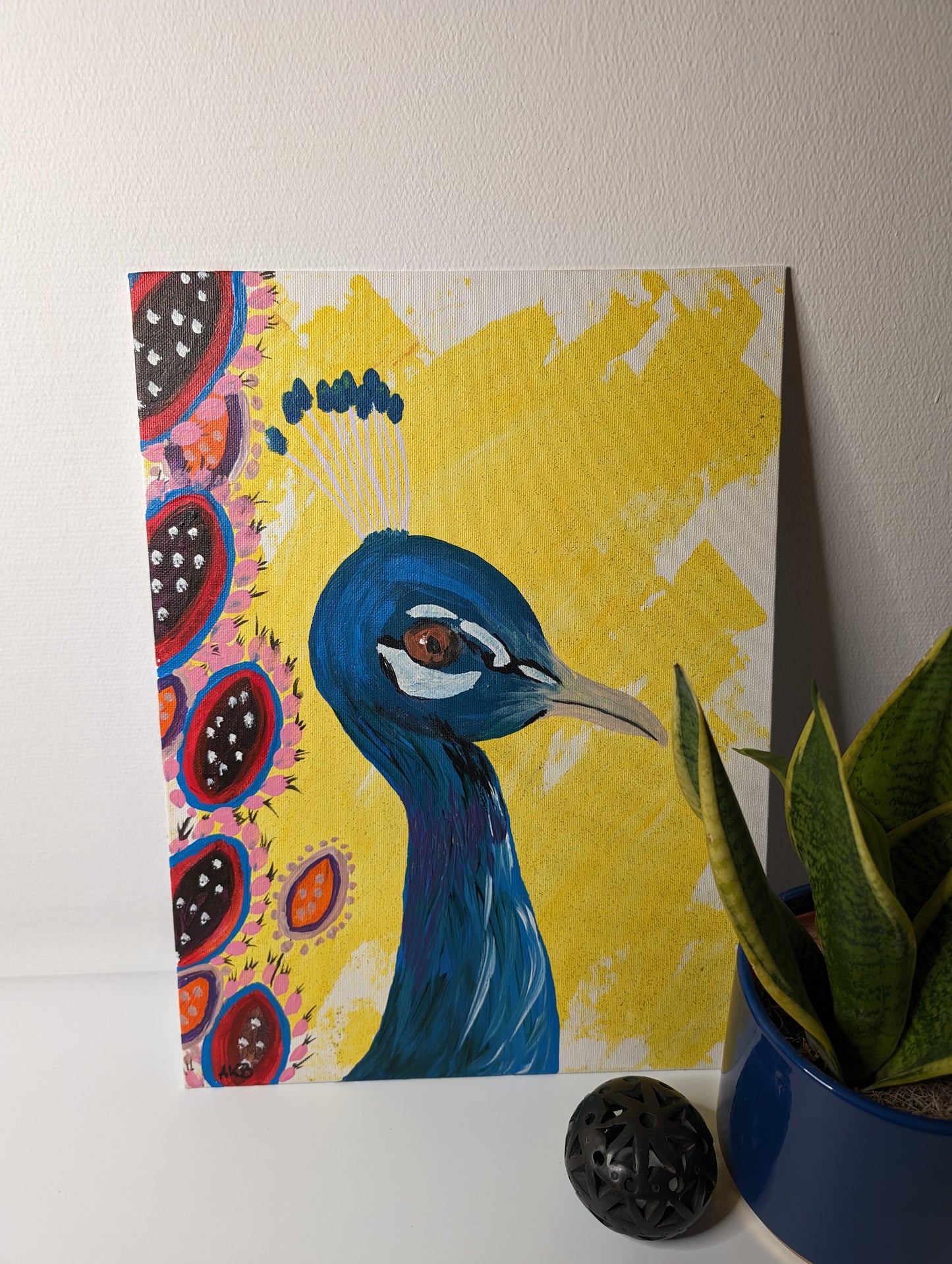 Pavo Real, yellow– Acrylic Painting