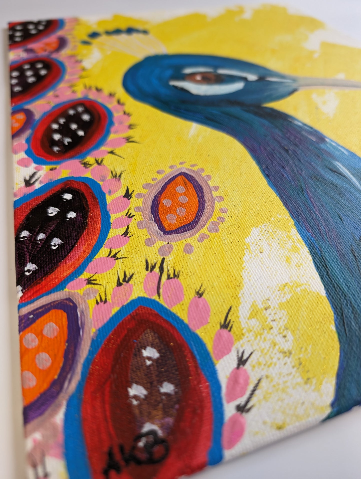 Pavo Real, yellow– Acrylic Painting