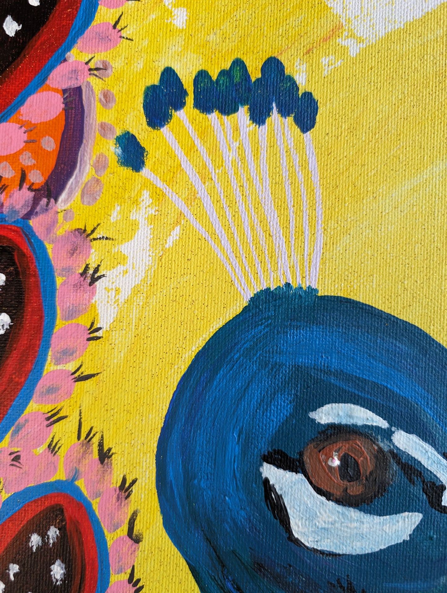Pavo Real, yellow– Acrylic Painting