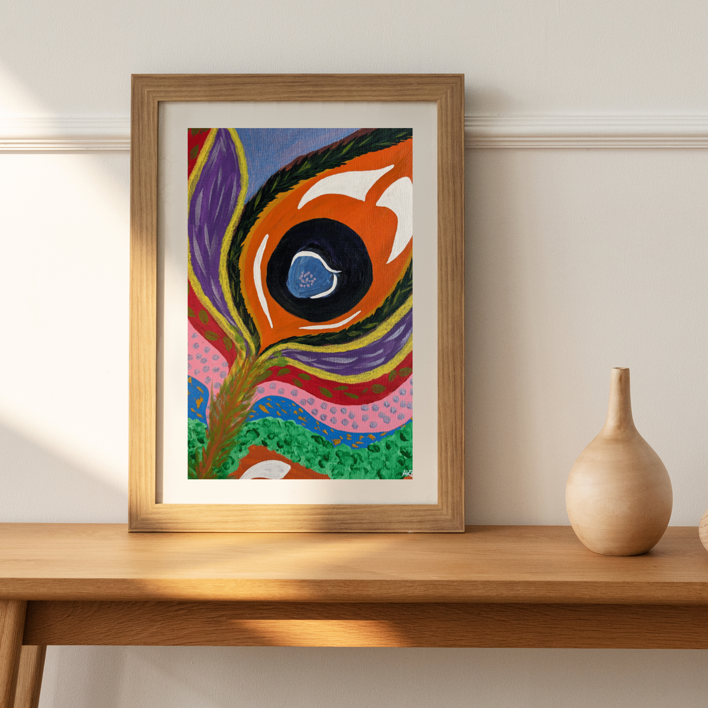 Pavo Real Feather – Acrylic Painting