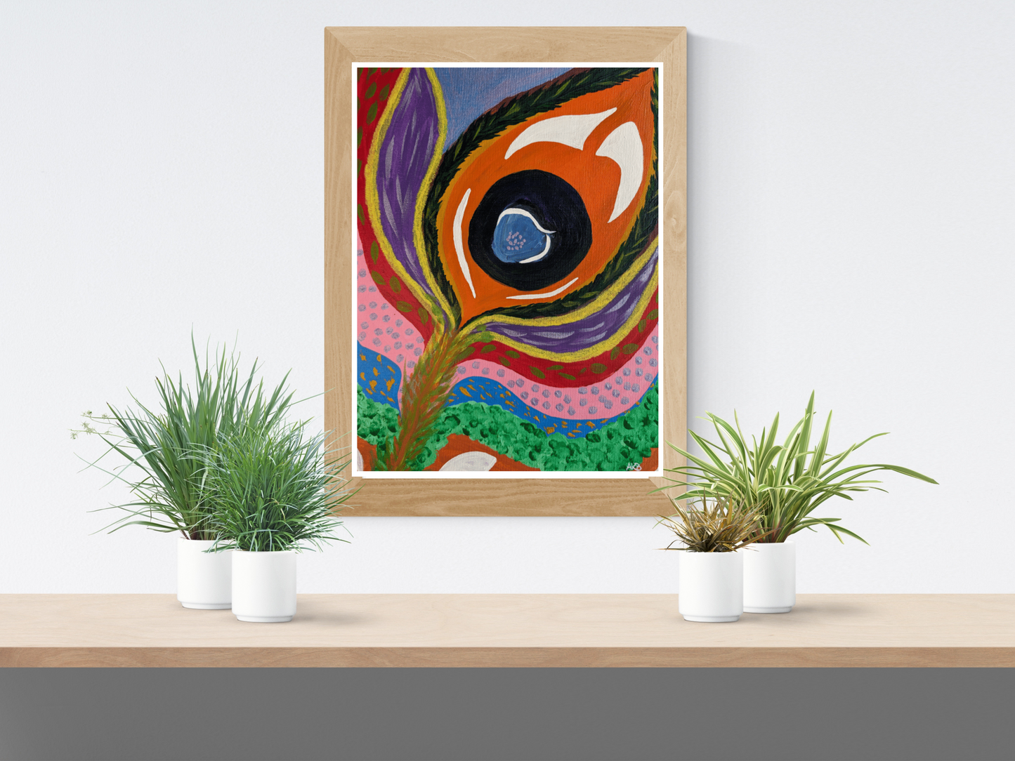Pavo Real Feather – Acrylic Painting