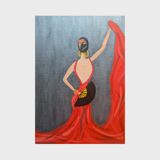 Flamenco Dancer, original acrylic painting by AnKaDel Art
