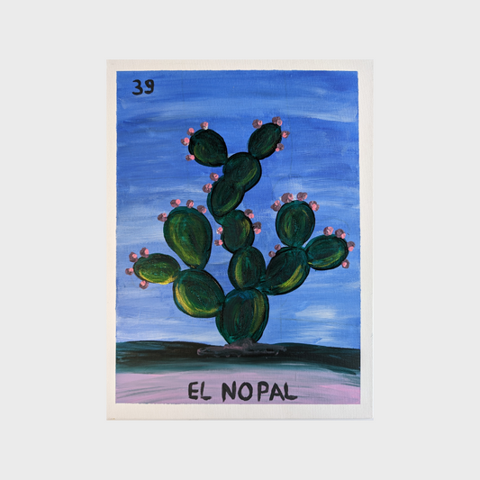 El Nopal, Mexican Lotería – Acrylic Painting