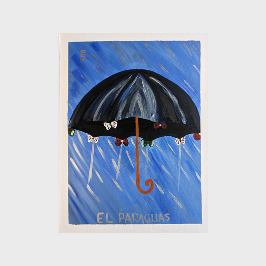 El Paraguas, Mexican Lotería – Acrylic Painting
