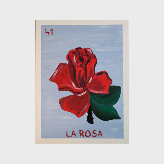 La Rosa, Mexican Lotería – Acrylic Painting