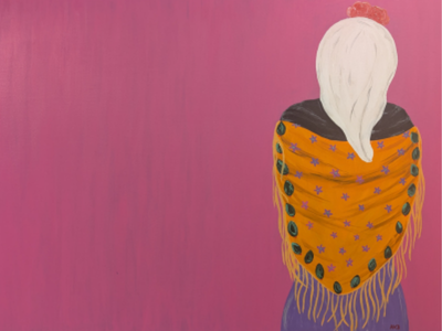 Chulapa con Mantón – Original Acrylic Painting (73 x 60 cm)