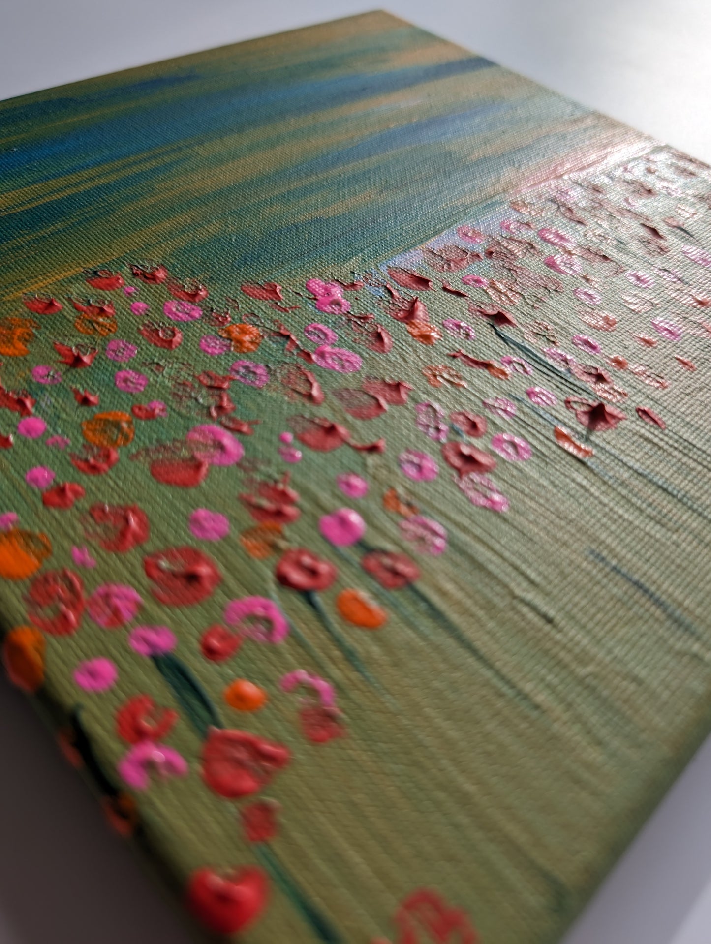Landscape with flower meadow – Acrylic Painting