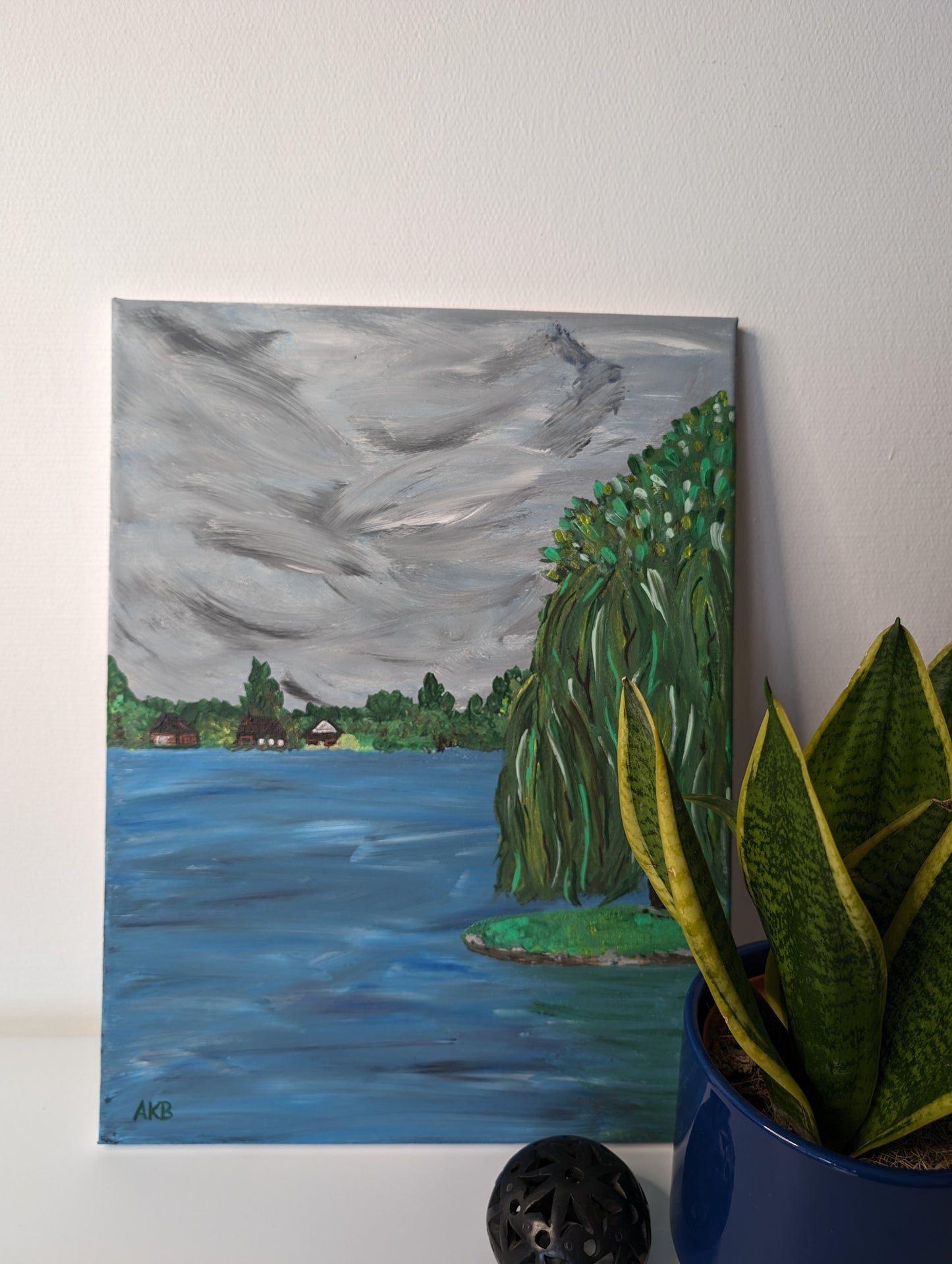 Old Tree by the Lake, Schwerin – Acrylic Painting