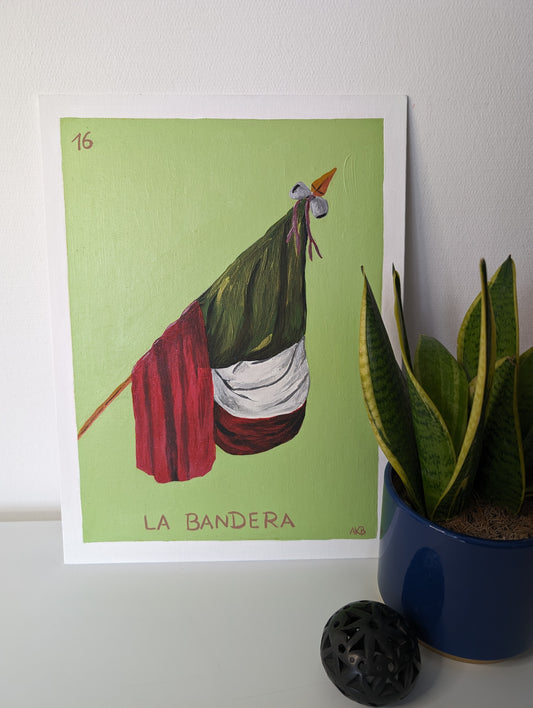 La Bandera, Mexican Lotería – Acrylic Painting