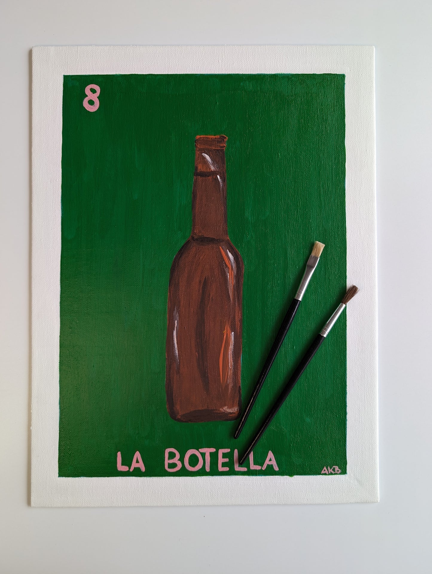 La Botella, Mexican Lotería – Acrylic Painting