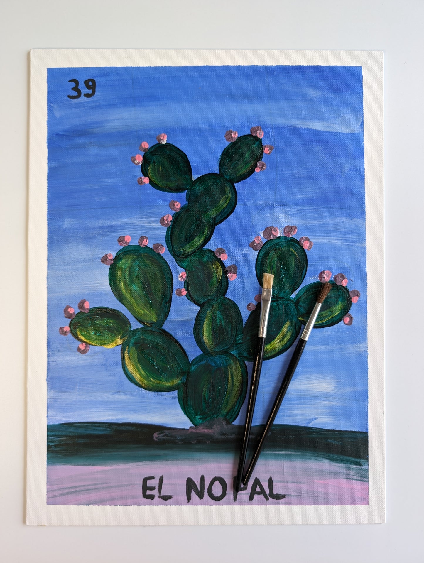 El Nopal, Mexican Lotería – Acrylic Painting