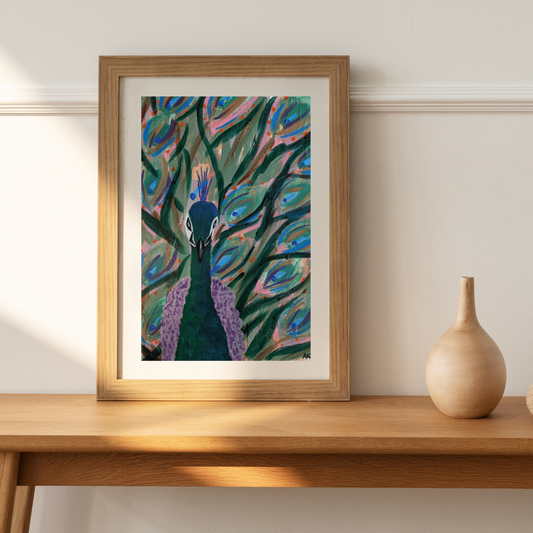 Pavo Real, green – Acrylic Painting