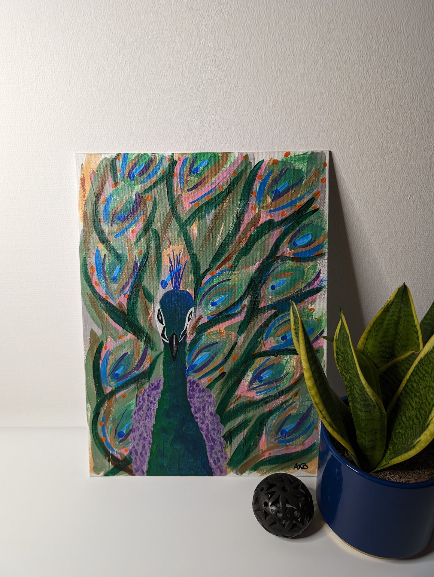 Pavo Real, green – Acrylic Painting