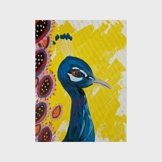 Pavo Real, yellow– Acrylic Painting