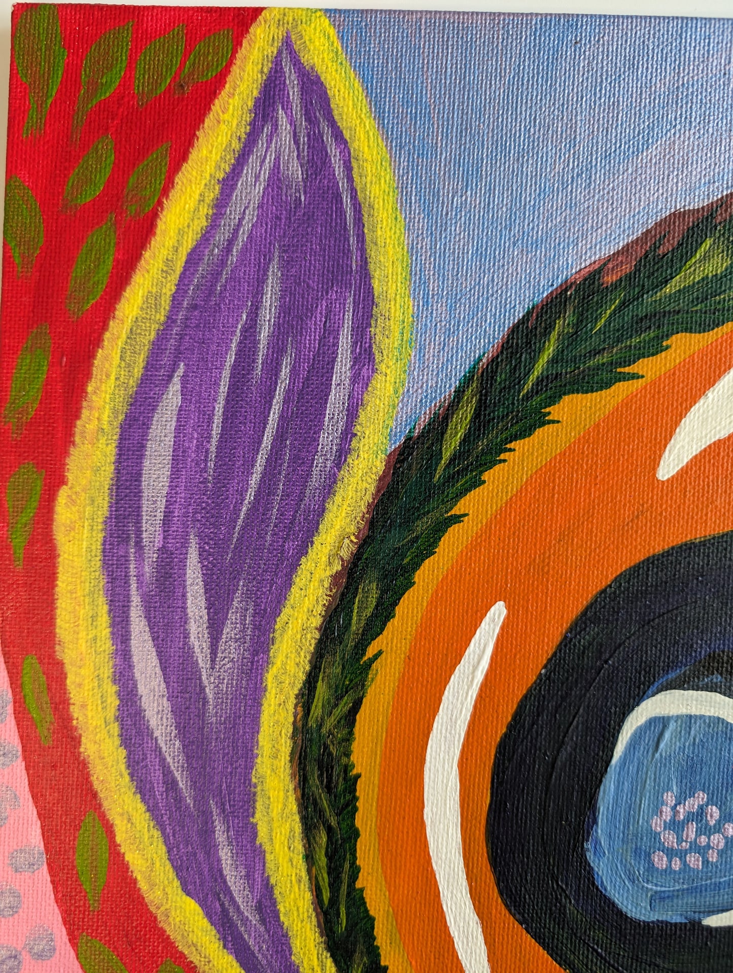 Pavo Real Feather – Acrylic Painting
