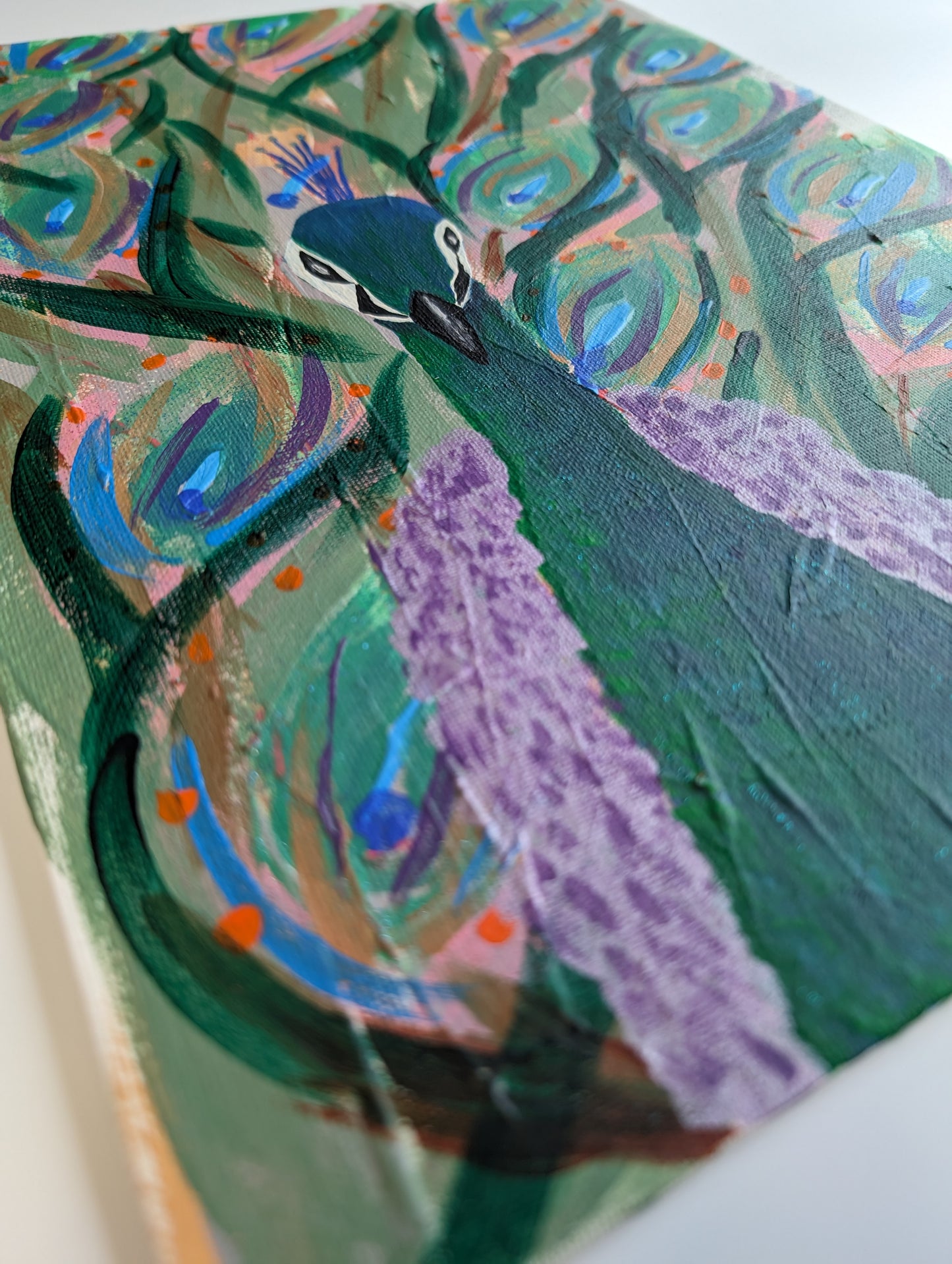 Pavo Real, green – Acrylic Painting