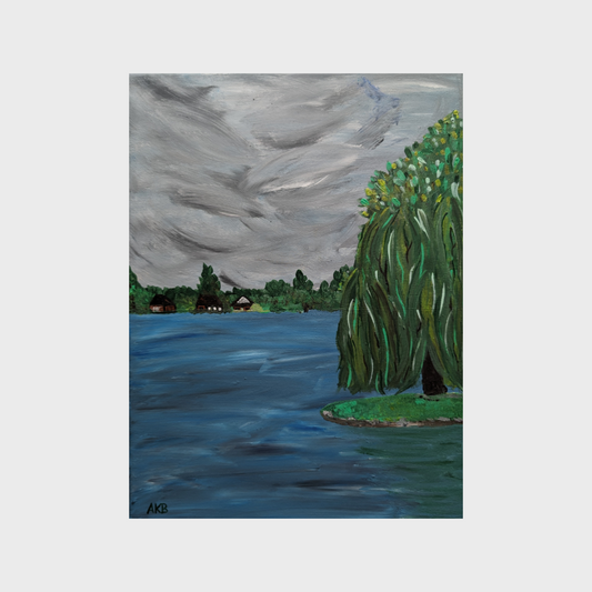 Old Tree by the Lake, Schwerin – Acrylic Painting